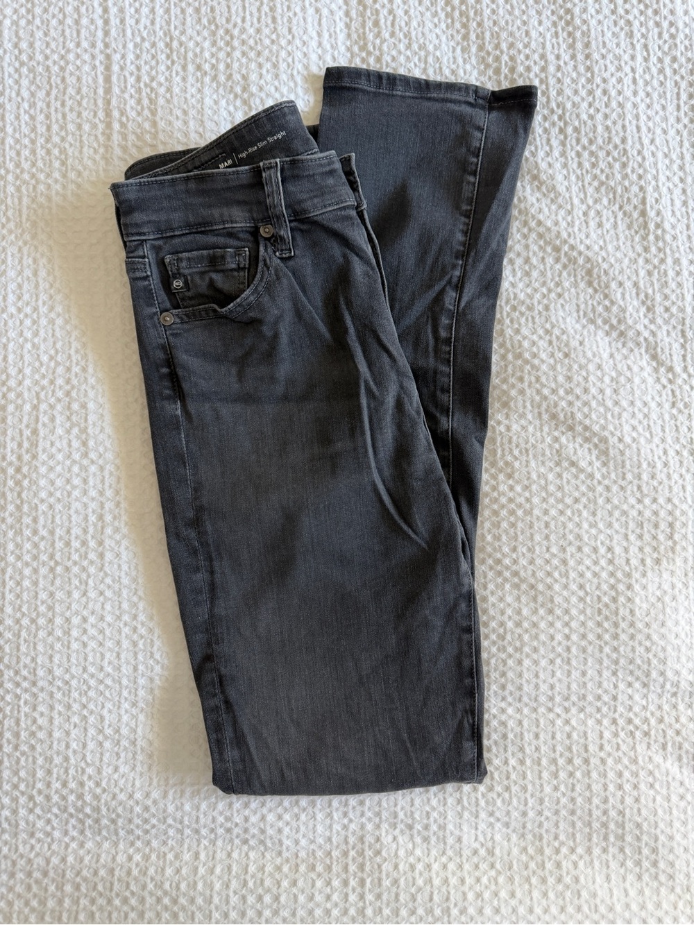 AG Mari Dark Gray Slim Straight Jeans